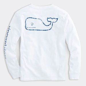 Mens Vintage Whale Long-Sleeve Graphic Tee
